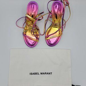 Isabel Marant Aliza Sandal in Metallic Pink Women Size 36